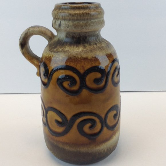 Vintage Scheurich Keramik West Germany Handled Jug Vase 413-20 Mid Century - Picture 3 of 9